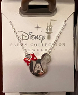 Disney Parks Minnie Mouse Icon Initial Letter A Silver Color Necklace Child Size - $32.90