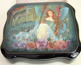Hand Painted One of a Kind Russian Lacuqer Box "Fairy &amp; The Wolf" by Fro... - $1,092.27