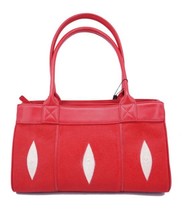 Genuine Stingray Skin Handbag / Shoulder Bag Women Red - £202.15 GBP