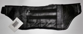 Genuine Lambskin Leather Money Belt/Fanny Pack - #032 BLACK - £14.94 GBP