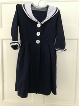 Youngland Girls&#39; Vintage Sailor Dress Coat Blue White Costume Nautical 4... - £12.55 GBP