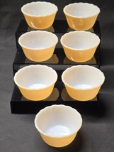 Vintage Fire King 6 Oz. Ramekins Peach Luster - Set Of 7 Dessert Custard Bowls - $21.57