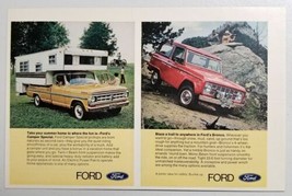 1971 Print Ad Ford Bronco, Pickup Truck Camper, Ranchero, Club Wagon Van - £9.12 GBP