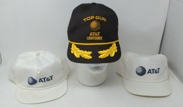 Vintage AT&amp;T Lightguide Fiber Optic Top Gun Employee Baseball Cap Hat Lot - £20.59 GBP