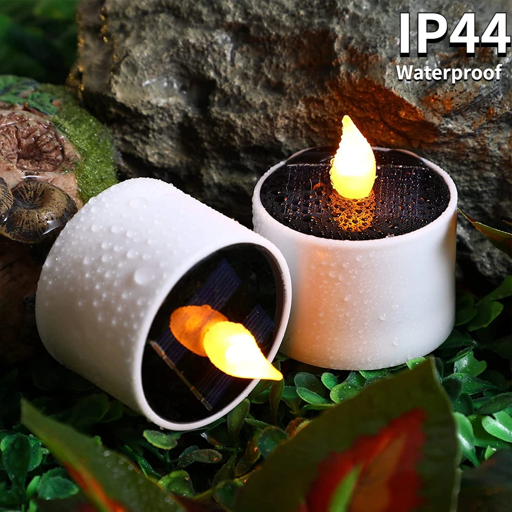 6Pack Solar Lantern Lights Candles Flameless Rechargeable Warm White Light Water - £156.53 GBP