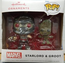 Hallmark Marvel Mystery Star-Lord and Groot FUNKO POP! Christmas Tree Ornaments - £20.52 GBP