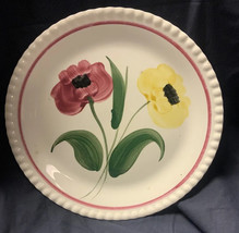 2 Blue Ridge Southern Potteries Poppy Duet Hand Painted 9.25&quot; Plate - $16.52