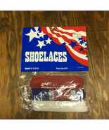 Vintage shoelaces 3 pack red blue white old Woolworth store package movi... - $19.75