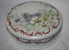 Limoges France Signed HP Round Covered Candy or Trinket Box #2606 - £30.20 GBP