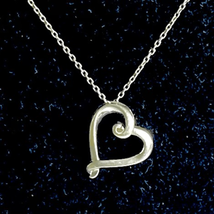 AMH Sterling 925 Silver Heart Pendant &amp; Chain - £43.02 GBP