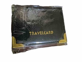 Travel Card Holder Wallet Black Leather by Midlands  - $7.45