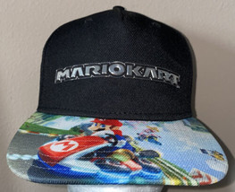 Nintendo Mario Kart All Over Patch Black Snapback Youth Hat - £23.77 GBP