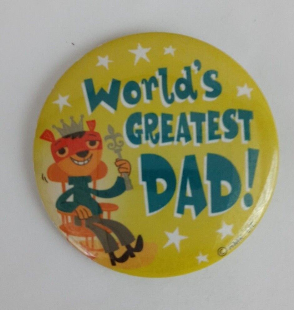 Vintage Hallmark World's Greatest Dad! Button Pin 2.25" - $8.25