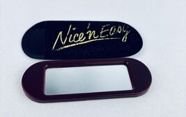 Vintage Nice N Easy Pocket Mini Mirror With Suede Sleeve - $14.00