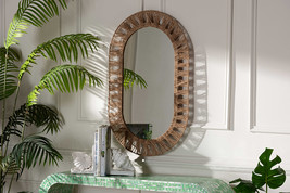 Leo Metal and Natural Brown Seagrass Accent Wall Mirror - $101.00
