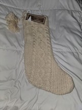 Cupcakes and Cashmere Cable Knit Cream Oatmeal Gold Christmas Stocking 2... - $39.55