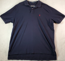 Polo Ralph Lauren Shirt Mens Size XL Navy 100% Cotton Short Sleeve Slit Collared - £12.86 GBP