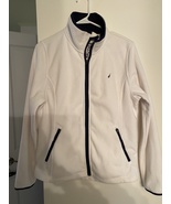 Nautica Men&#39;s Fleece Jacket Full Zip Large White Zippered Pockets NWOT - £11.99 GBP