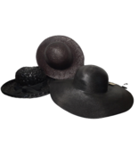 LOT OF 3 Women&#39;s Sun Hats, Straw Hats, Street Smart, Black - £20.48 GBP