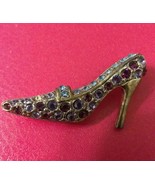 PIN BROOCH RHINESTONE HIGH HEEL SHOE VINTAGE - $366.58 MXN