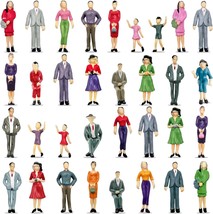 36PCS People Figurines Mini Trains Architectural 1 25 Scale People Painted Figur - £26.44 GBP
