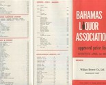 Bahamas Liquor Association Approved Price List 1967 Brochure - $17.82