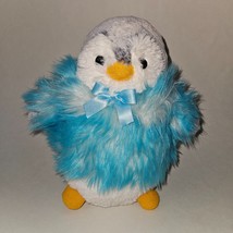 Aurora Pom Pom Penguin Plush 9&quot; Stuffed Animal Toy Blue Coat 2018 - $15.79