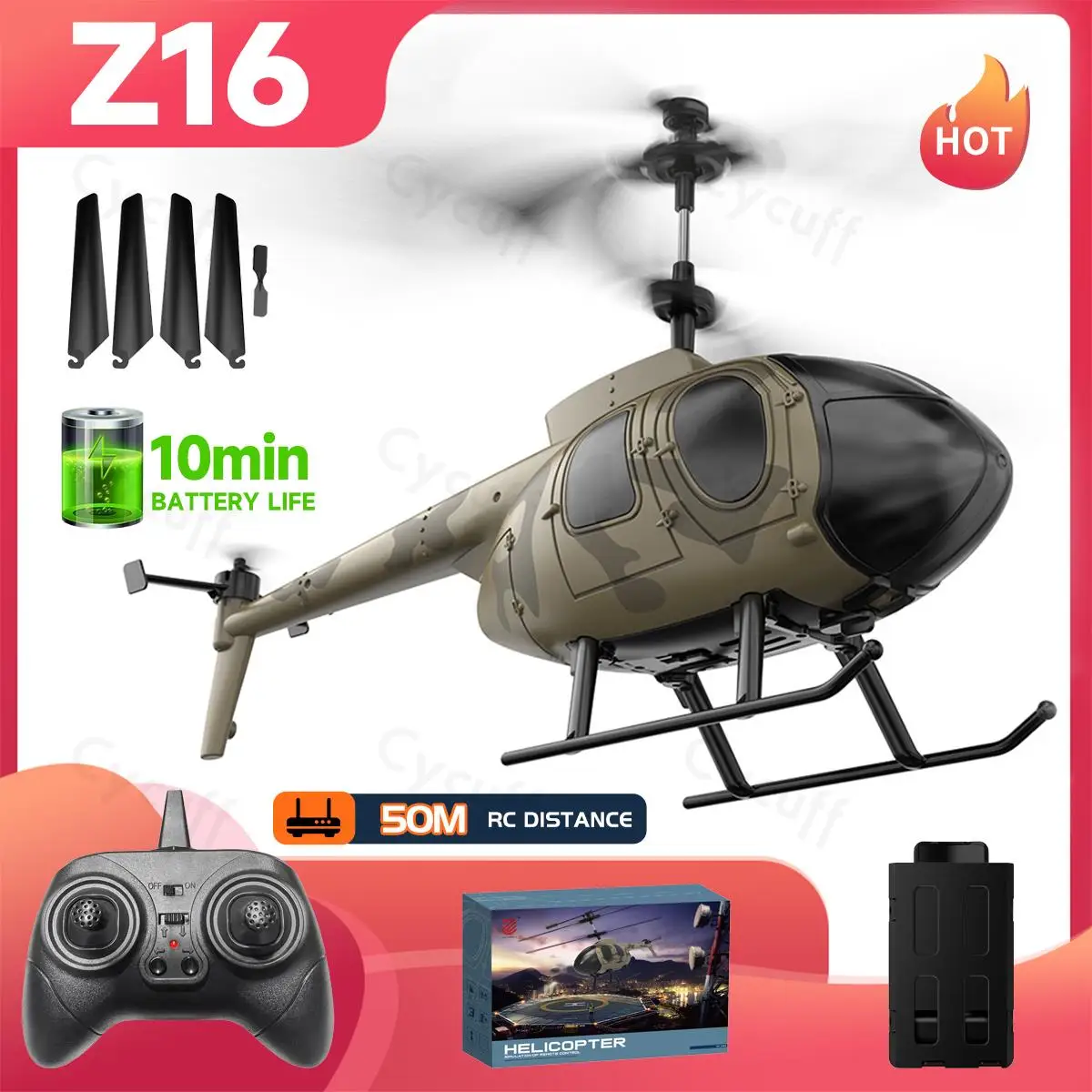 2023 New Z16 RC Helicopter 3.5CH 2.4G Radio Control Plane Hold Air Pressure - $51.80+