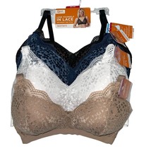 Warner&#39;s Bra Wirefree Floral Lace Escape Contour All Day Comfort No Itch RO3301A - £46.87 GBP