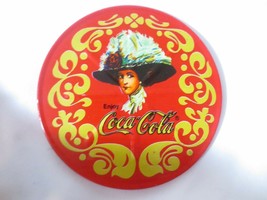 Coca-Cola Tin Coaster Set Cork Backed in Tin Box Retro Coke Lady - £5.14 GBP