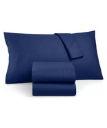 3 Piece Martha Stewart 100% Cotton Flannel Solid Eclipse Blue Twin Sheet... - £85.99 GBP