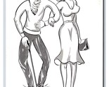 Risque Comic Old Man and Young Woman Michael Angelo UNP Chrome Postcard Q19 - $5.89
