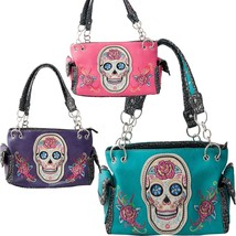 Sugar Skull Purse Handbag Day of the Dead Shoulder Bag Concealed Carry W... - $49.50
