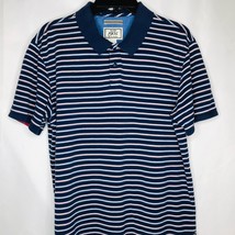 Jos. A Bank 1905 Golf Shirt Size Large Red Blue White Striped SS Polo Mens - $12.86