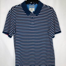 Jos. A Bank 1905 Golf Shirt Size Large Red Blue White Striped SS Polo Mens - £10.12 GBP