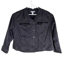 Lane Bryant Denim Jean Jacket 28 Black - $29.69