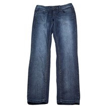 Seven 7 Pants Womens 4 Blue Straight Mid Rise Button Zip Dark Wash Denim Jeans - £22.19 GBP