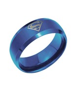 Blue Superman Symbols ring Stainless Steel Engagement Couple Rings Jewelry - £12.57 GBP