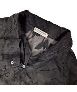 Jon &amp; Anna Black Sheer Floral Burnout Blouse Large Long Sleeve Button-Up... - €14,97 EUR