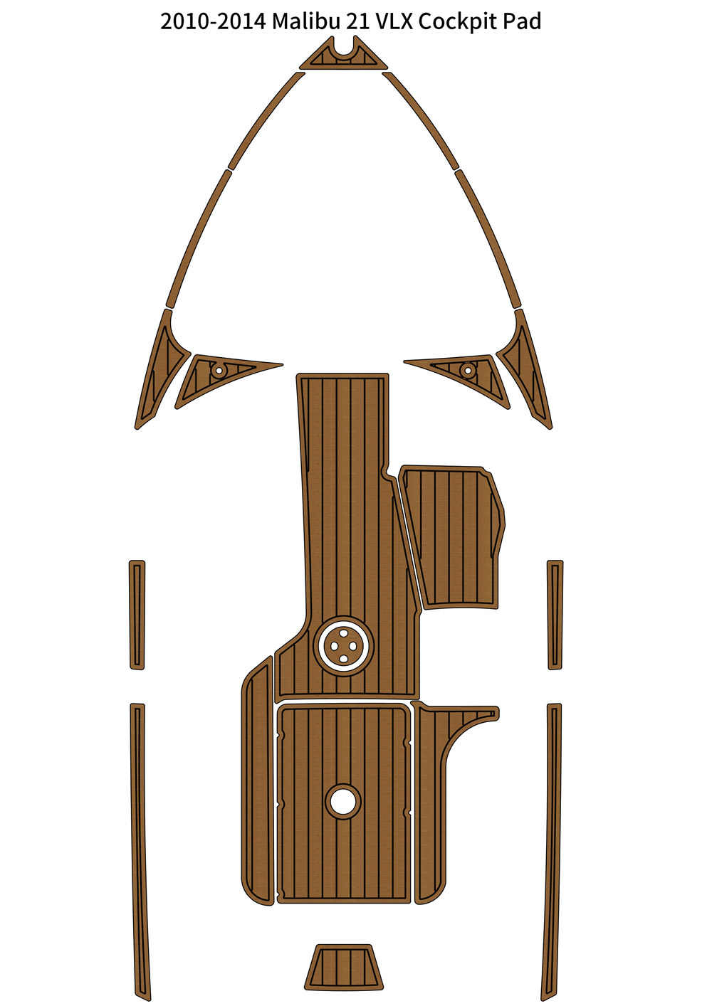 2010-2014 Malibu 21 VLX Cockpit Pad Boat EVA Foam Teak Deck Floor Mat - £468.92 GBP