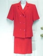 2 Pc Outfit Sz 12 Travis Ayers Womens Beautiful Red Top/Skirt Double Bre... - $14.99
