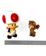 Pair of Nintendo Flying Super Mario &amp; Toad Mushroom Vinyl Figure Toys - $12.18