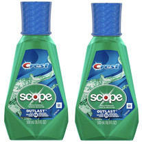 2Pk Crest Scope Outlast  Mouthwash Rinse-Bouche 5X Long Lasting Mint 16.9 Fl oz - $18.80