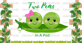 Two Peas In A Pod Baby Shower Edible Cake Topper Decoration - £10.41 GBP