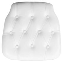 Elegant White Tufted Vinyl Chiavari Chair Cushion for Comfort - $69.71