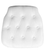 Elegant White Tufted Vinyl Chiavari Chair Cushion for Comfort - $69.71