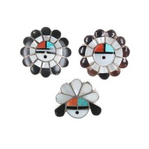 3 Vintage sterling Zuni sunface pins - £191.63 GBP