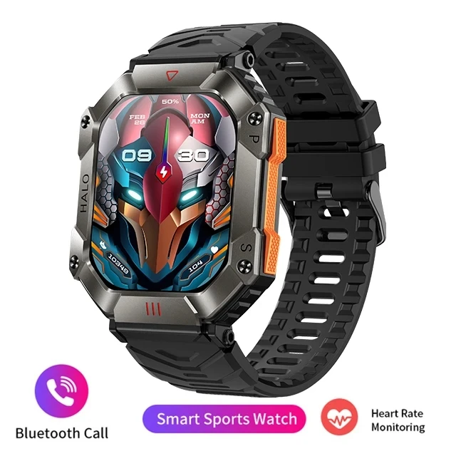 New 2.0 inch Rugged Military Smart Watch Men For Android IOS Ftiness Wat... - £48.52 GBP