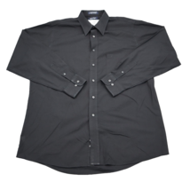 Puritan Shirt Mens L Black Dress Shirt Wrinkle Free Collar Button Up Bar... - £12.48 GBP