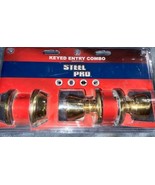 Steel Pro Polished Brass Deadbolt and Door Knob Combo 5762/D101PB CP Ste... - $276.70 MXN